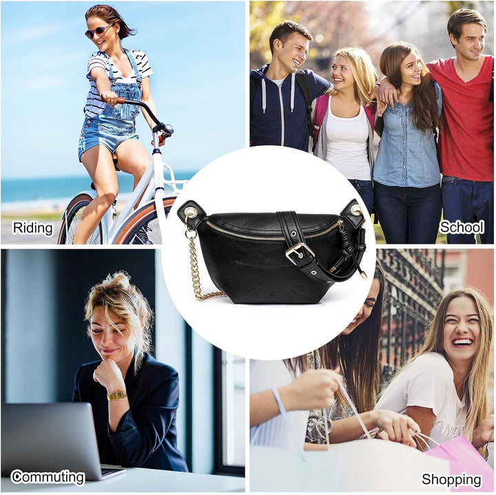 FANDARE Elegant Brusttasche Damen Handy Umhängetasche PU Leder Sling Bag Damen zum Umhängen Schulter