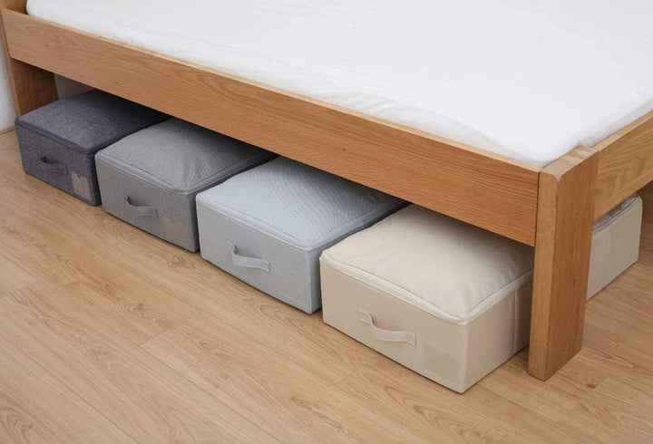 2er-Pack, faltbare Unterbett-Aufbewahrungsboxen mit Reissverschlussabdeckung, Aufbewahrungsbehälter