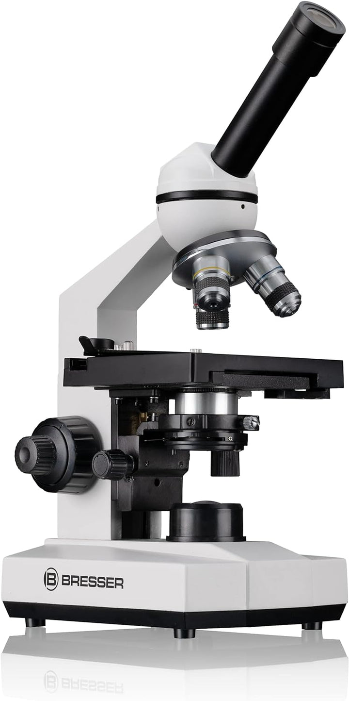 Bresser biologisches Durchlicht-Mikroskop, Erudit Basic Mono 40x-400x, Grob- und Feinfokussierung, s
