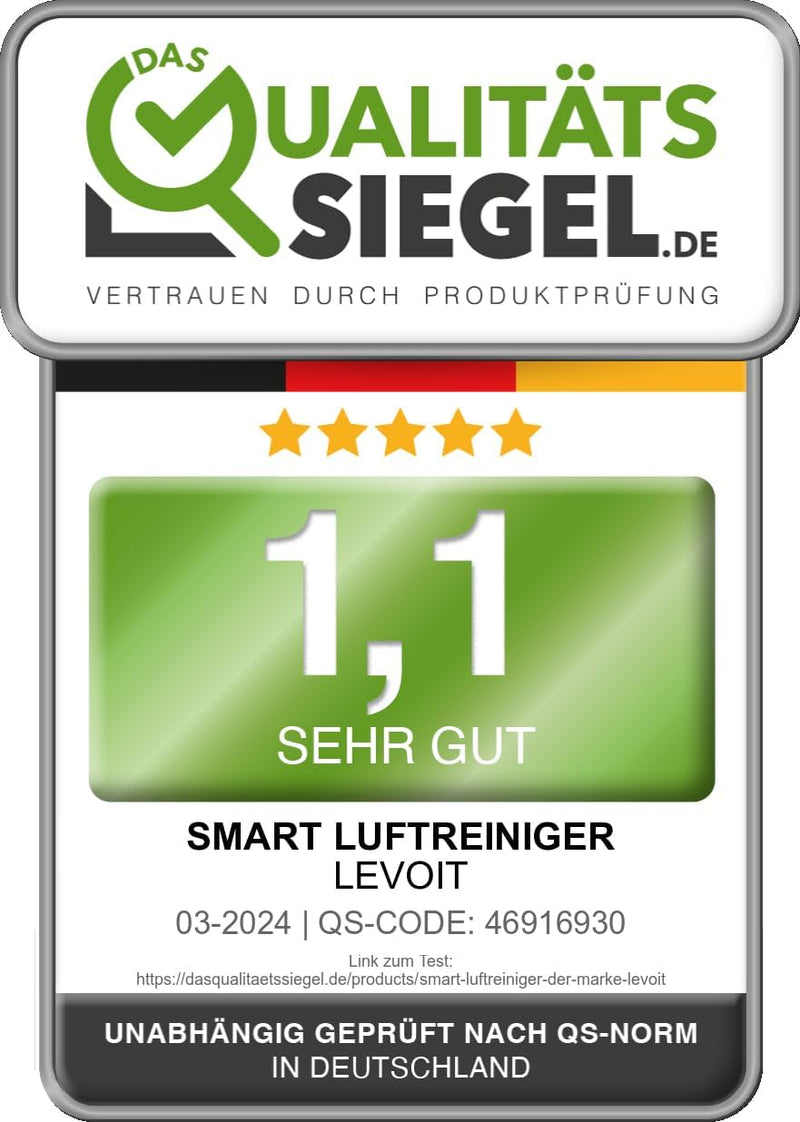 LEVOIT Luftreiniger H13 HEPA Filter für Allergiker, Luftfilter gegen 99,97% von Staub Pollen Gerüche