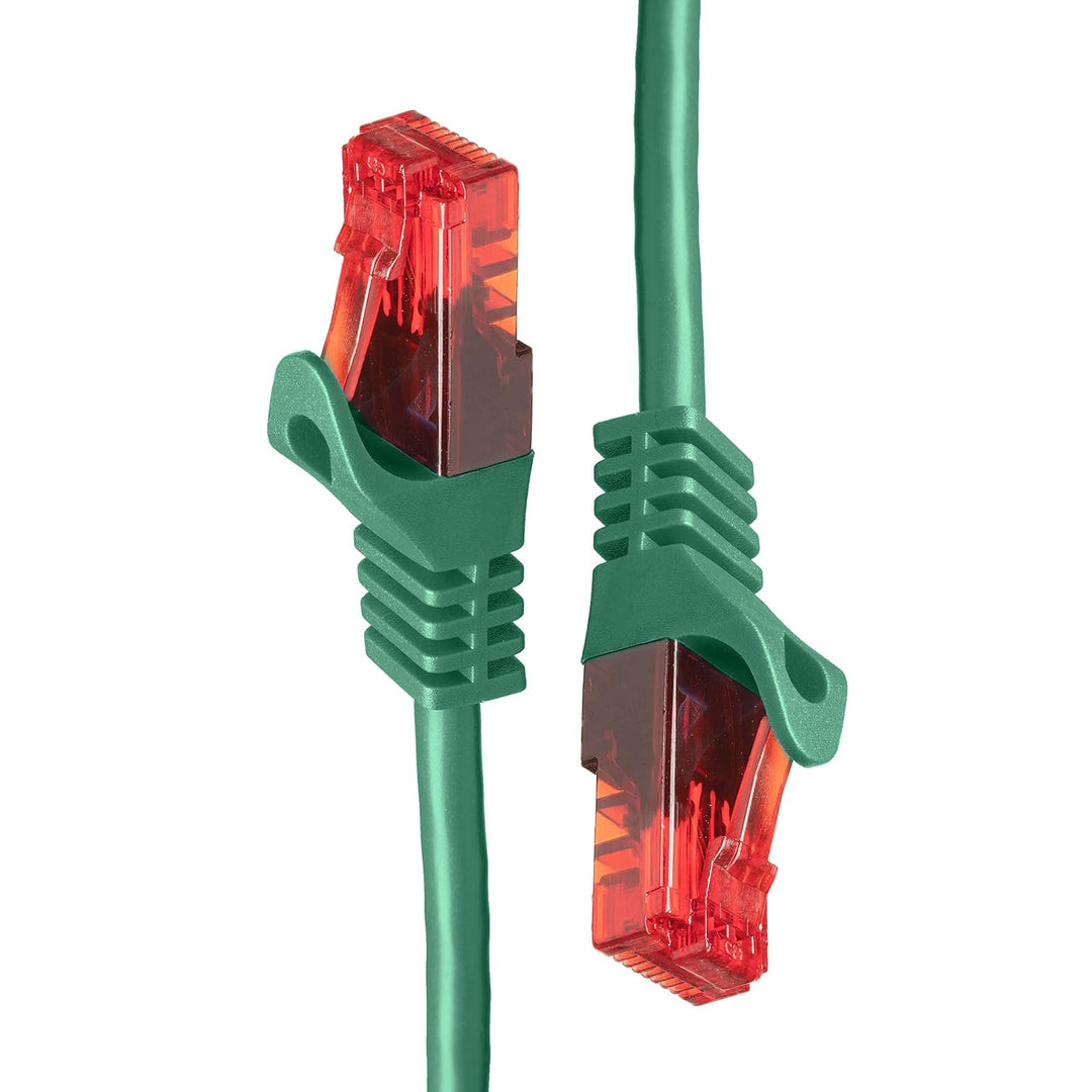BIGtec - 10 Stück - 15m Gigabit Netzwerkkabel Patchkabel Ethernet LAN DSL Patch Kabel grün (2x RJ-45