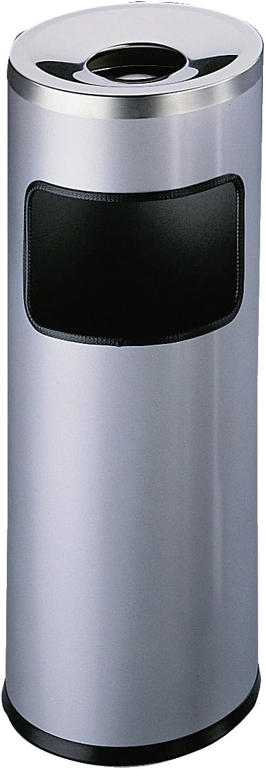 Durable Papierkorb Safe mit Ascher und Flammenlöschkopf, rund, silber, 333223, Silber