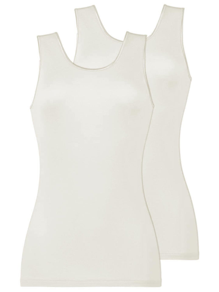 Sangora 2er Sparpack Damen-Achselhemd 8010790 = S in wollweiss