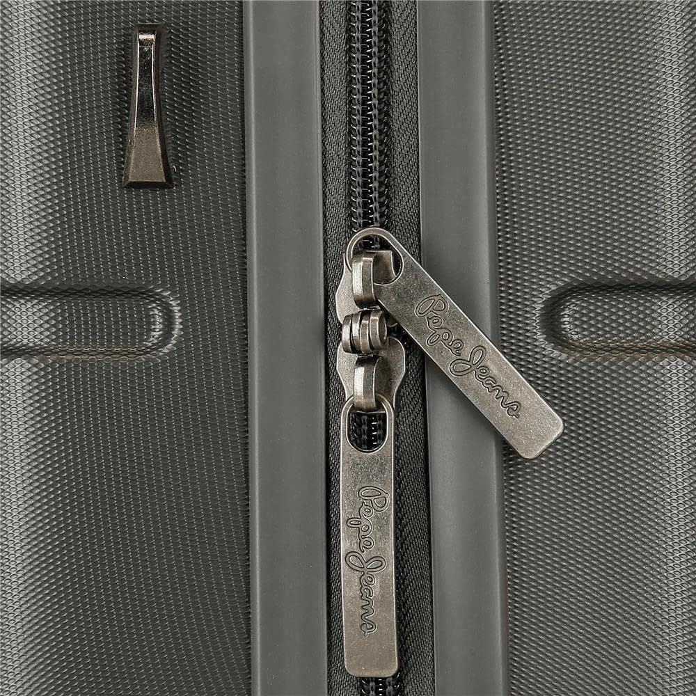 Pepe Jeans Accent Anpassbarer Kulturbeutel ABS-Toilettenbeutel Anthrazit, ABS-Toilettenbeutel Anthra
