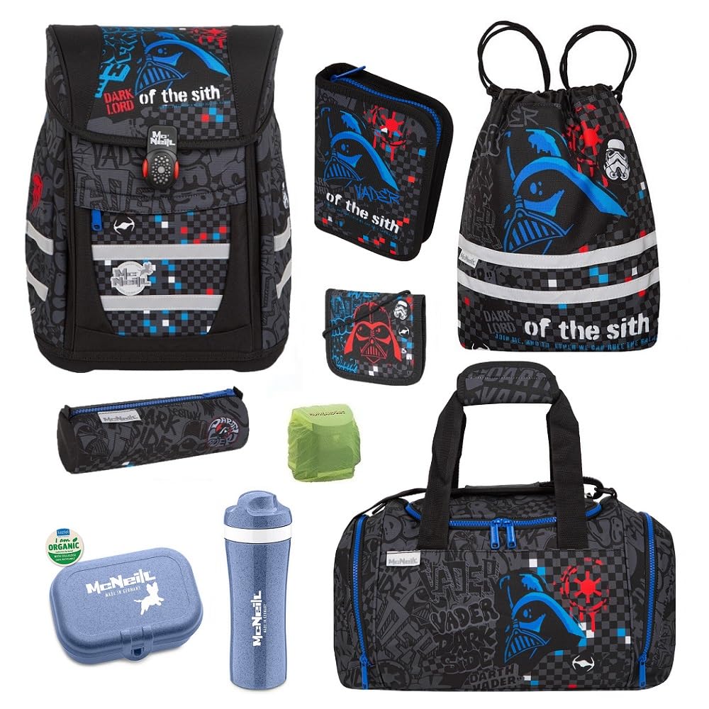 Familando - McNeill Teneris Schulranzen Set - 9-teilig mit Sporttasche - Star Wars Darth Vader - Erg