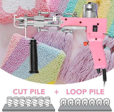 Aomdom Tufting Gun 2 in 1 5-40 Steps/S Elektrische Tufting Gun 7-21mm Einstellbare Tufting Gun Teppi