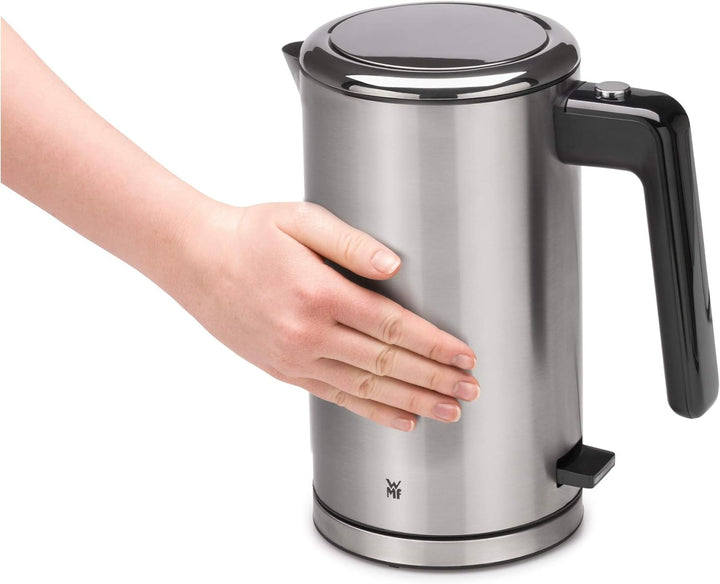 WMF Lono Wasserkocher Edelstahl 1,3l, doppelwandig, elektrischer Wasserkocher mit Kalkfilter, 2400 W