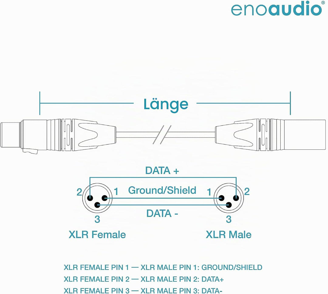 enoaudio Mogami 3080 AES/EBU Digital Kabel 110 Ohm | Neutrik Gold XLR female - XLR male | HiFi, 1,0