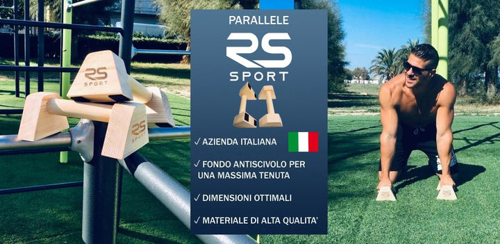 RS SPORT Calisthenics, Parallele aus Holz, niedrige Paralletten, Paralleline, Calisthenics, Push Up