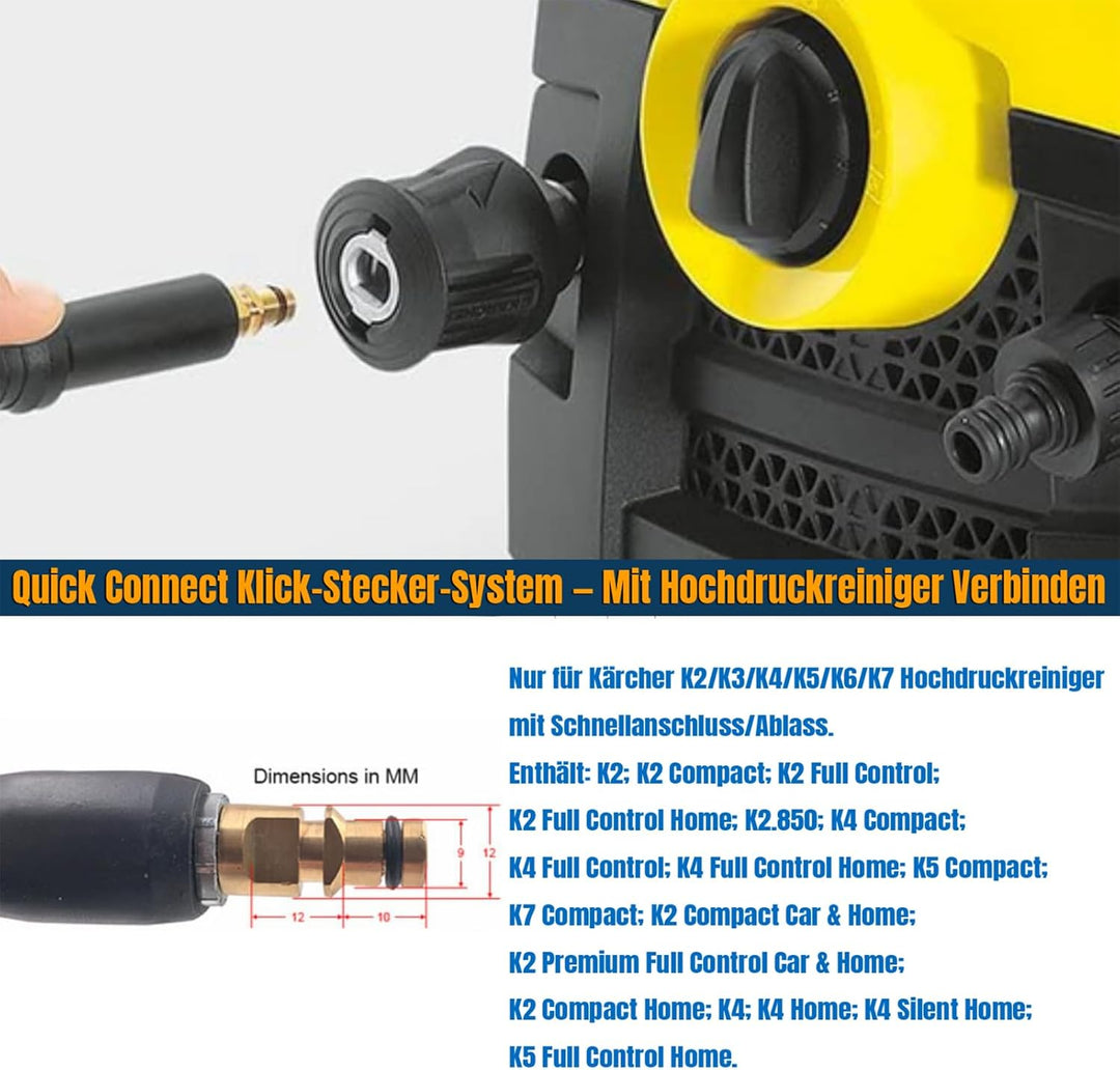 OHAYORI 6M Hochdruckschlauch Ersatzschlauch für Kärcher K-Serie K2/K3/K4/K5/K6/K7, 180Bar Verlängeru