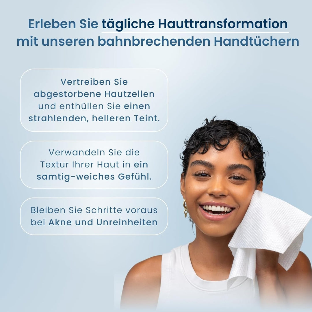 Clean Skin Club Clean Towels XL Supreme, 100% USDA biobasiertes, von Dermatologen zugelassenes Gesic