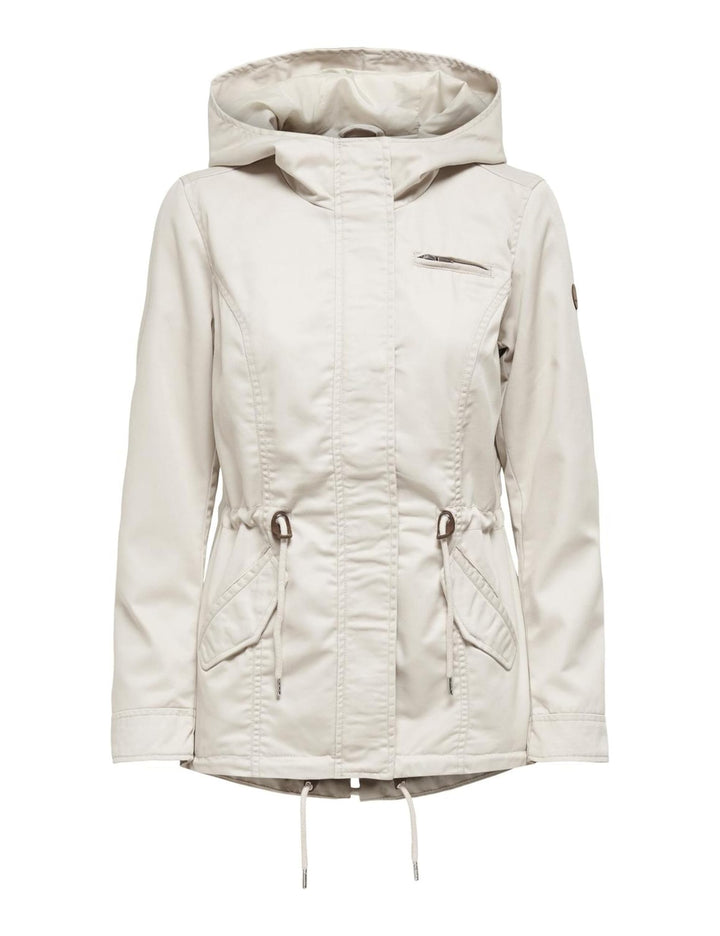 ONLY Damen Übergangsjacke ONLLorca Canvas Parka leichte Jacke mit Kapuze XS Moonbeam, XS Moonbeam
