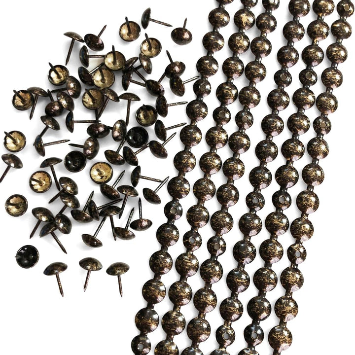 Dekorativer Nagelstreifen/Nagelbänder, Nickel/Messing/Bronze, 10 m, für Sofas, Polstermöbel, Möbelzu