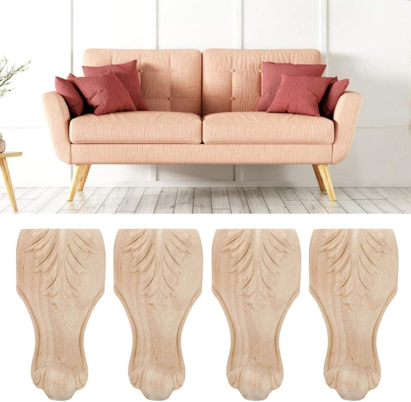 Möbelfüsse Holz, 4 STÜCKE Möbel Beine Geschnitzte Sofa Couch Stuhl Ottomane Loveseat Tisch Schrank M