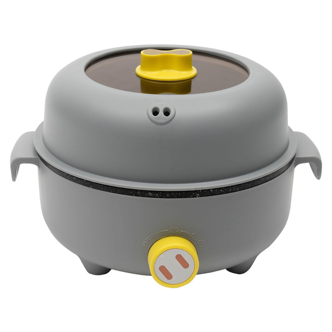 1.5L Elektrischer Hot Pot, Mini Multikocher mit 2 Dampfrosten für 1-2 Personen Haushalte Studentenwo