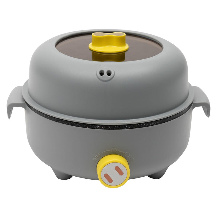 1.5L Elektrischer Hot Pot, Mini Multikocher mit 2 Dampfrosten für 1-2 Personen Haushalte Studentenwo