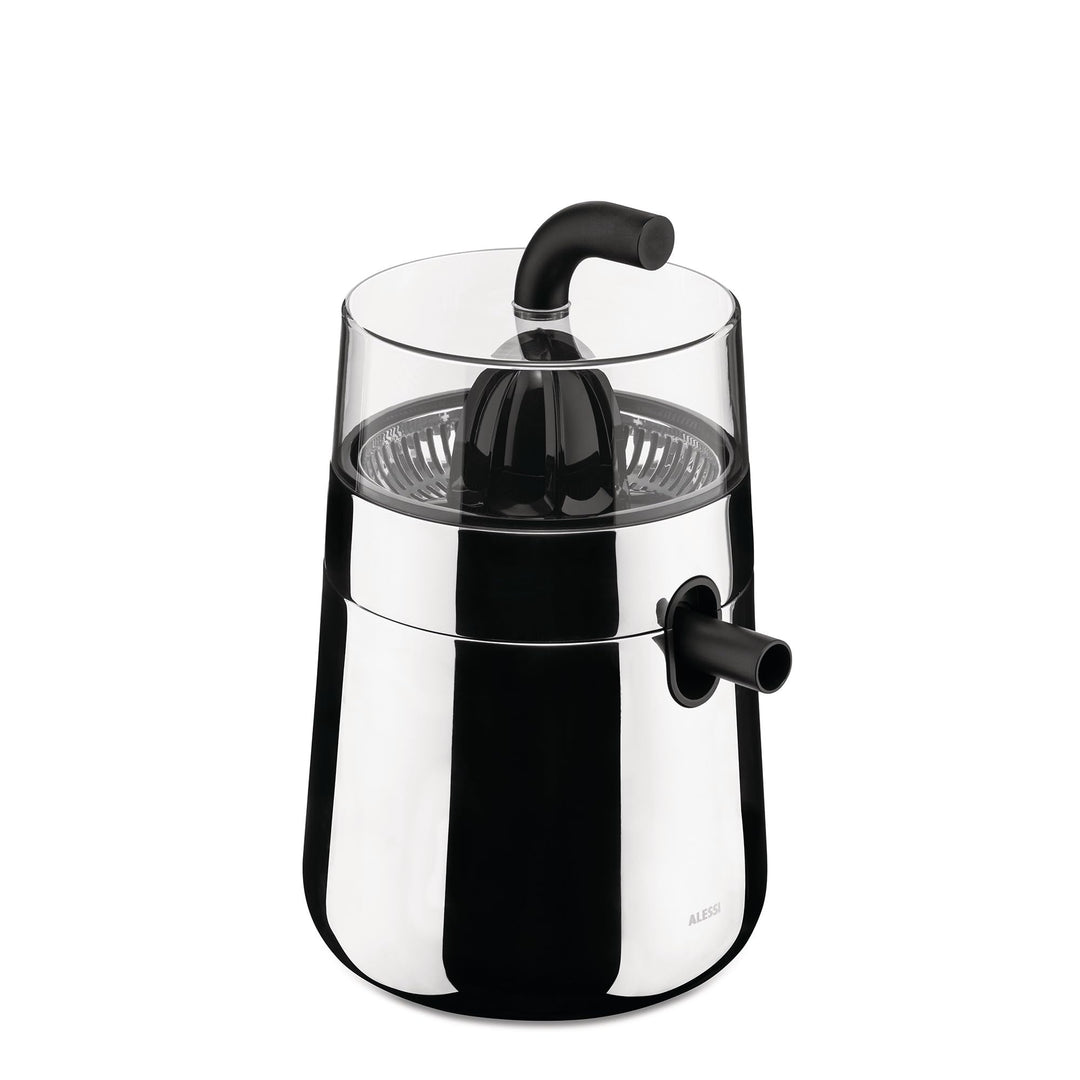 Alessi Toru NE02 B – Designer-Elektro-Zitruspresse, aus Edelstahl 18-10 und Thermoplastischem Harz,