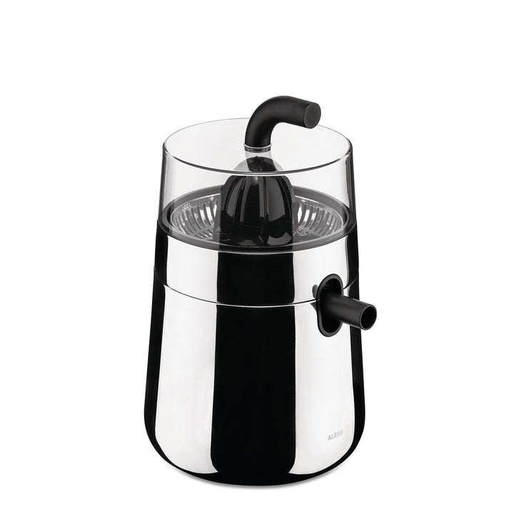 Alessi Toru NE02 B – Designer-Elektro-Zitruspresse, aus Edelstahl 18-10 und Thermoplastischem Harz,