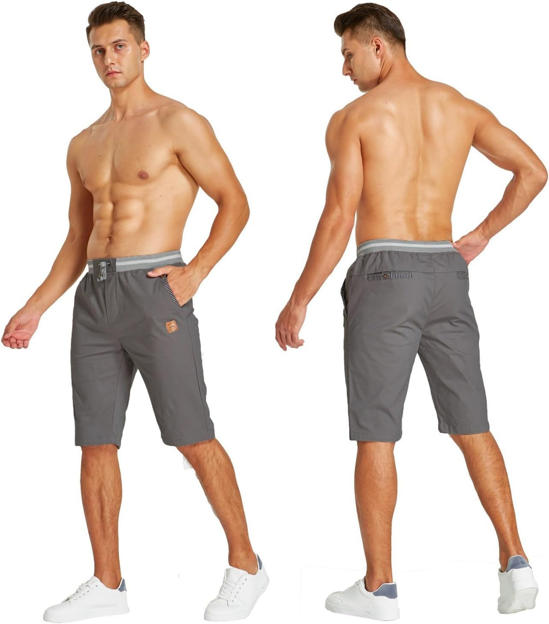 Tansozer Herrenshorts Herren Shorts Baumwolle Sommer Shorts mit Taschen Herren S Grau, S Grau
