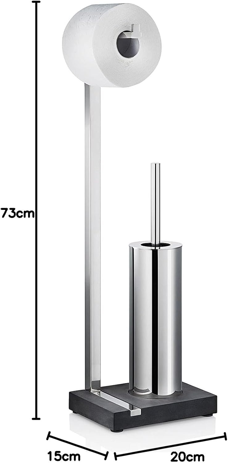 Blomus,68820,Menoto AA8- WCBürstenhalter Edelstahl fürToilettenbürste und WC Rollen Edelstahl Polier