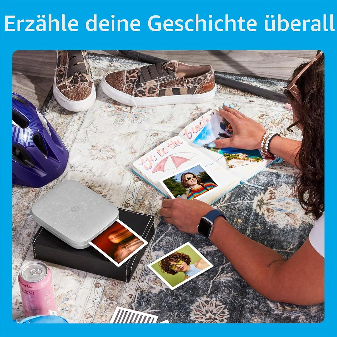 HP Sprocket 3x4" Sofortbilddrucker für Smartphones- Tragbarer, kabelloser Farbdrucker - Zink-Fotopap