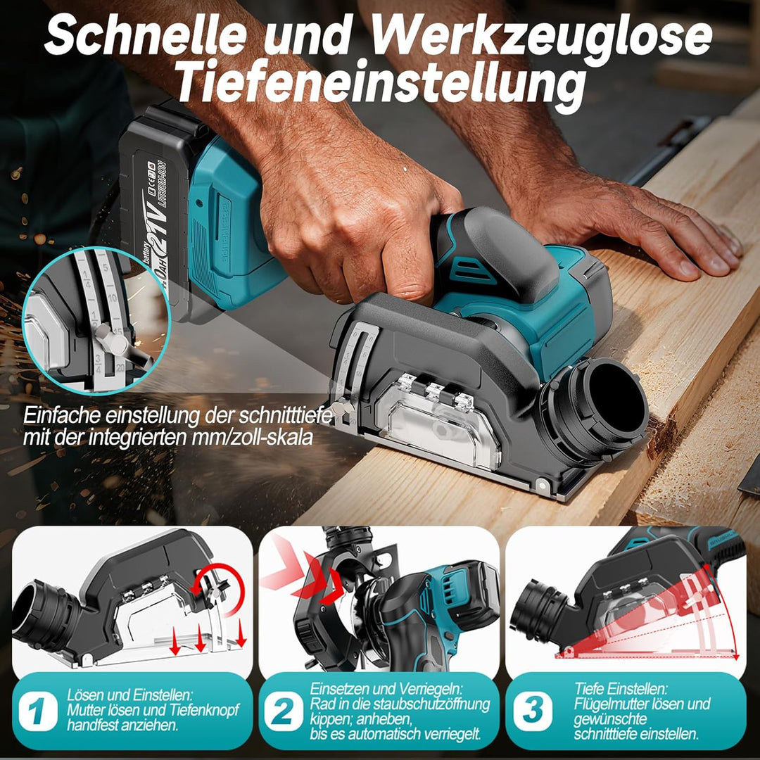 Yofuly Mini Akku Winkelschleifer Kompatibel mit Maa-kita 18V Akku, Akku Flex mit 2×4.0Ah Batterien,