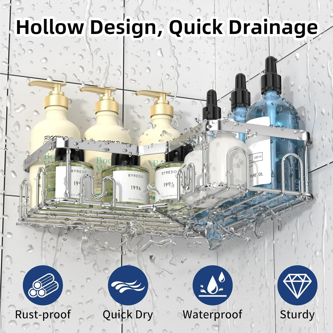 Menbyci 3 StüCk Duschablage Ohne Bohren Ecke, BadzubehöR Ohne Bohren, Shampoo Halterung FüR Dusche,