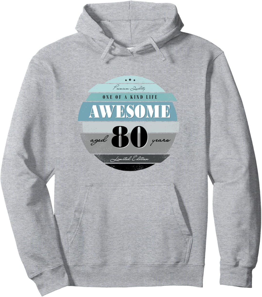 80th Birthday Gifts Retro Vintage Awesome Aged 80 years old Pullover Hoodie