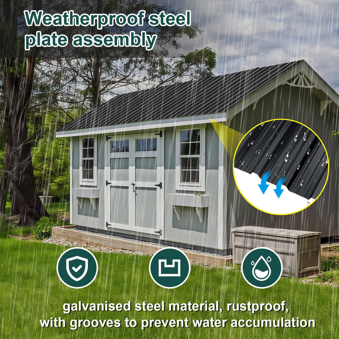 24x Profilblech Trapezblech Dachplatten 129 x 46 cm, ca. 14 m², 0,25 mm Metall verzinktes Stahlblech