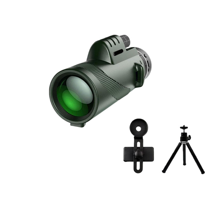 Mengshen 8x40 Monokular Teleskop Komplett-Set inkl. Handy Adapter Stativ für Digiskopie Outdoor Aben
