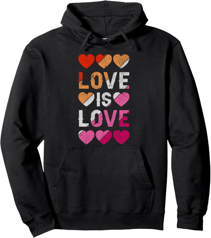Lesbisch, Herzen, Liebe ist Liebe, LGBT Stolz Pullover Hoodie