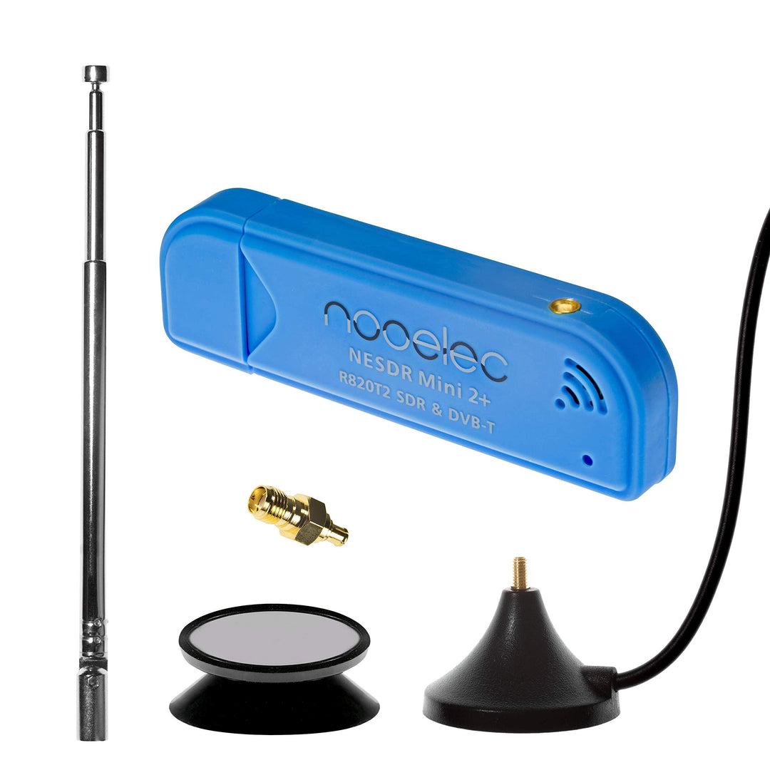 Nooelec NESDR Mini 2+ 0,5 PPM TCXO RTL-SDR & ADS-B USB-Empfänger-Set mit Antenne, Halterung und SMA-
