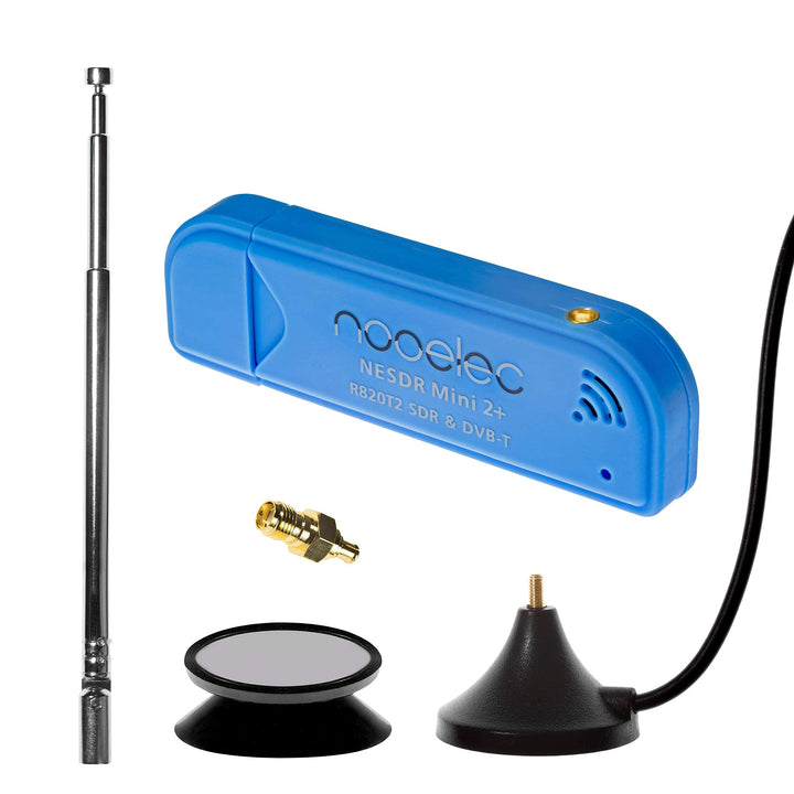 Nooelec NESDR Mini 2+ 0,5 PPM TCXO RTL-SDR & ADS-B USB-Empfänger-Set mit Antenne, Halterung und SMA-
