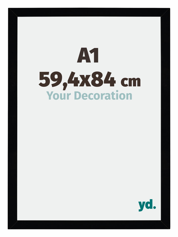 yd. Your Decoration - Bilderrahmen DIN A1 59.4x84 cm - Schwarz Hochglanz - Bilderrahmen aus MDF mit