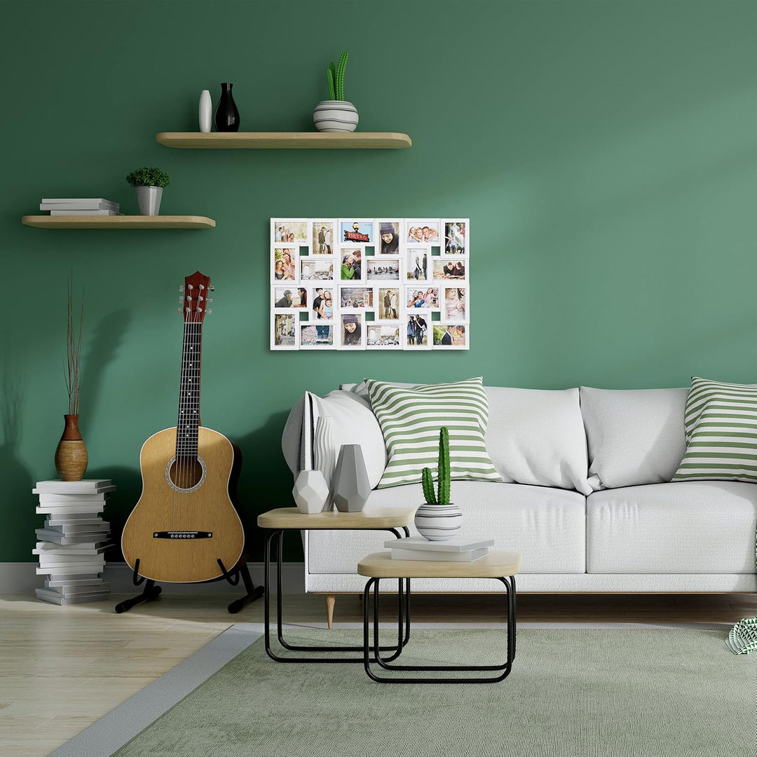 Relaxdays XXL Bilderrahmen Collagen für 24 Bilder in 10 x 15, Hoch- oder Querformat, Kunststoff, HxB