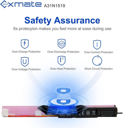Exmate Laptop-Akku A31N1519 für Asus X540 X540LA X540LJ X540S X540SA X540SC X540YA F540 F540L F540LA