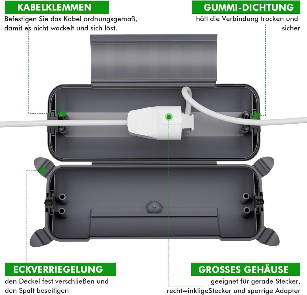 [2 Pack] RESTMO Outdoor IP44 wasserdichter Safe Box (290 x 110 x 75 mm), wetterbeständige Big Schutz