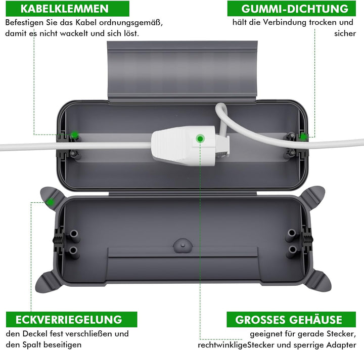 [2 Pack] RESTMO Outdoor IP44 wasserdichter Safe Box (290 x 110 x 75 mm), wetterbeständige Big Schutz
