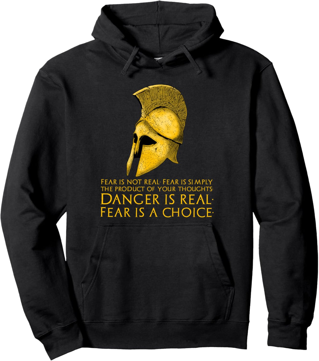 Motivational & Inspiring Stoic Quote Ancient Greek Hoplite Pullover Hoodie
