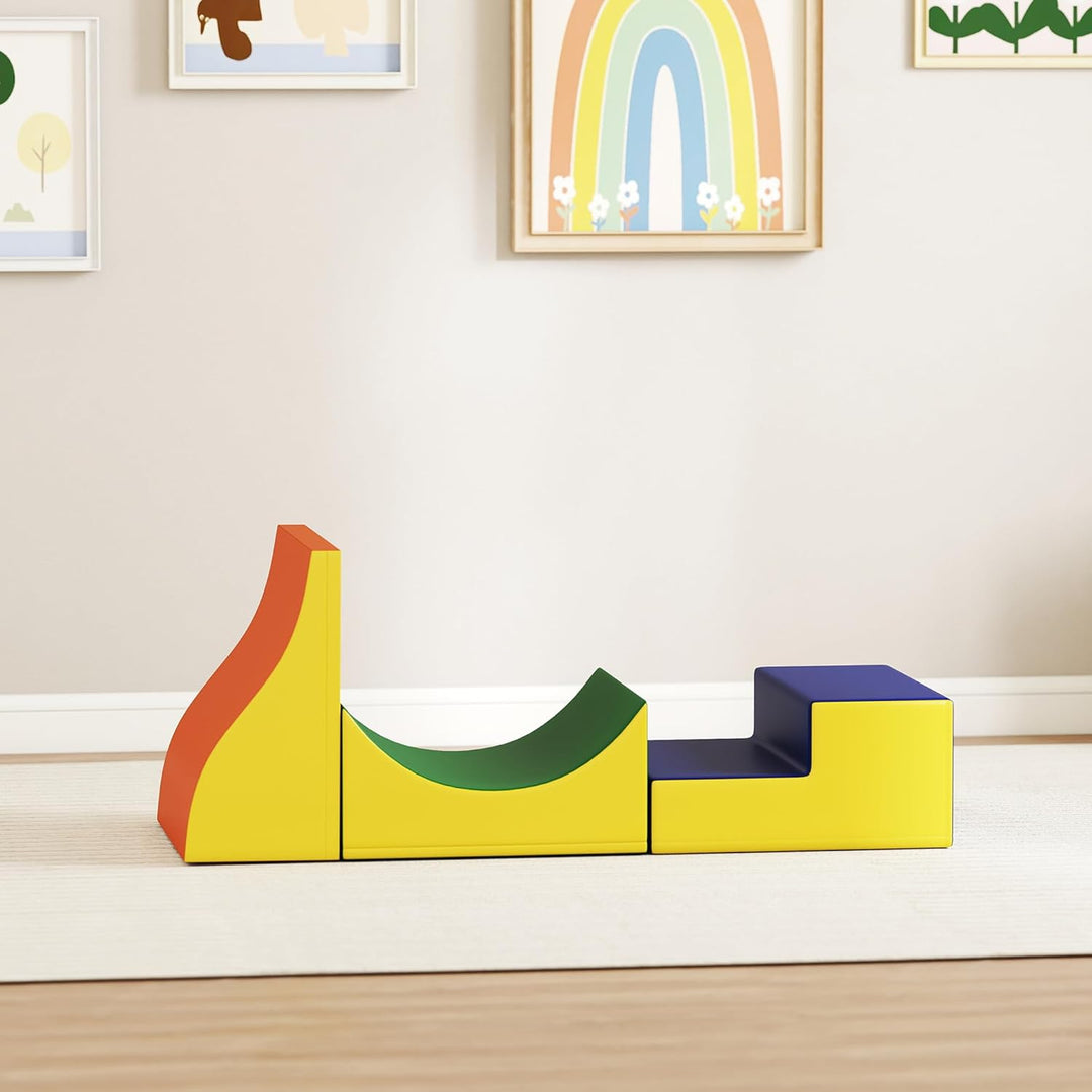 AIYAPLAY Schaumstoff Bausteine Kinder 3 Stück Klettern Softbausteine Bausteinset Grossbausteine Baby