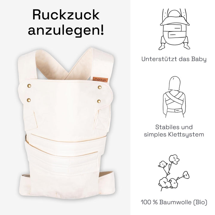 marsupi Baby- und Kindertrage, Version 2.0 (XL, ecru) XL (1er Pack) ecru, XL (1er Pack) ecru