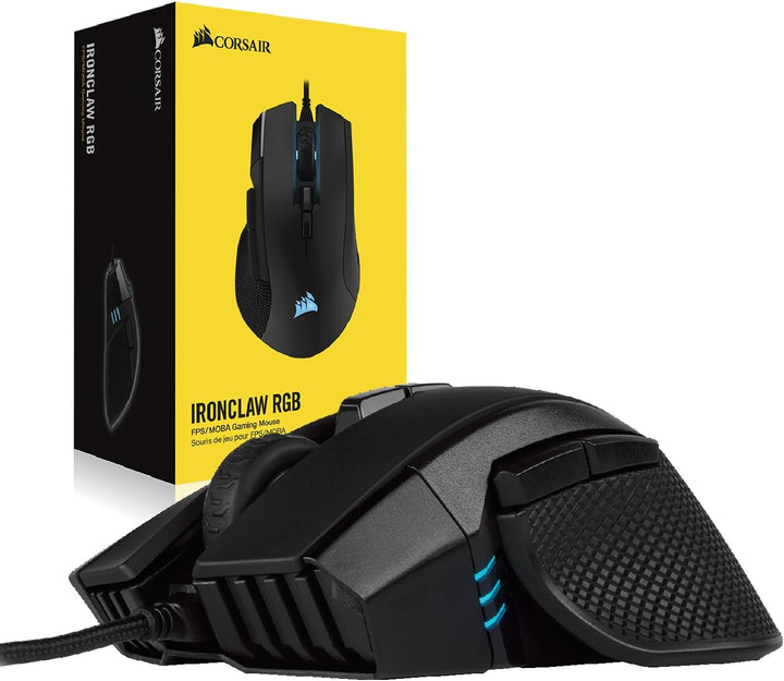 Corsair IRONCLAW RGB Wired FPS/MOBA Gaming Mouse - 18.000 DPI - 7 Programmierbare Tasten - Designed
