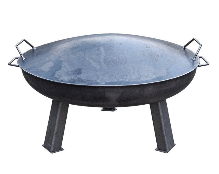 Feuerschale 80 cm mit Deckel, Höhe 35 cm, Stahl