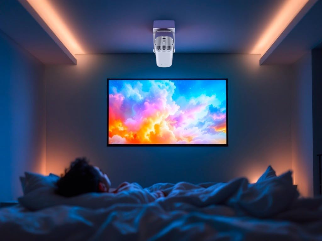 Philips Neopix 250, Heimkino-Beamer, Full HD 1920 x 1080p, um 180 Grad drehbar, Google TV, Spiegelmo