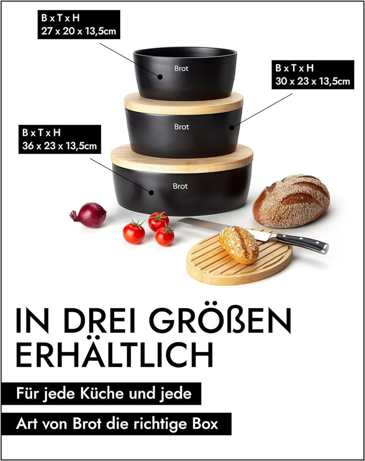 CONTINENTA Brottopf Keramik | Mit Praktischen Luftlöchern Gegen Austrocknen & Schimmel | Handmade In
