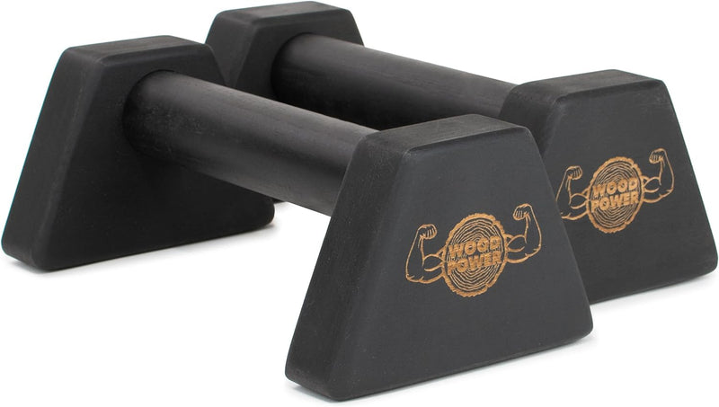 WOODPOWER® PowerBars Holz-Parallettes, gelenkschonende Liegestützgriffe, rutschfeste Handstand-Barre