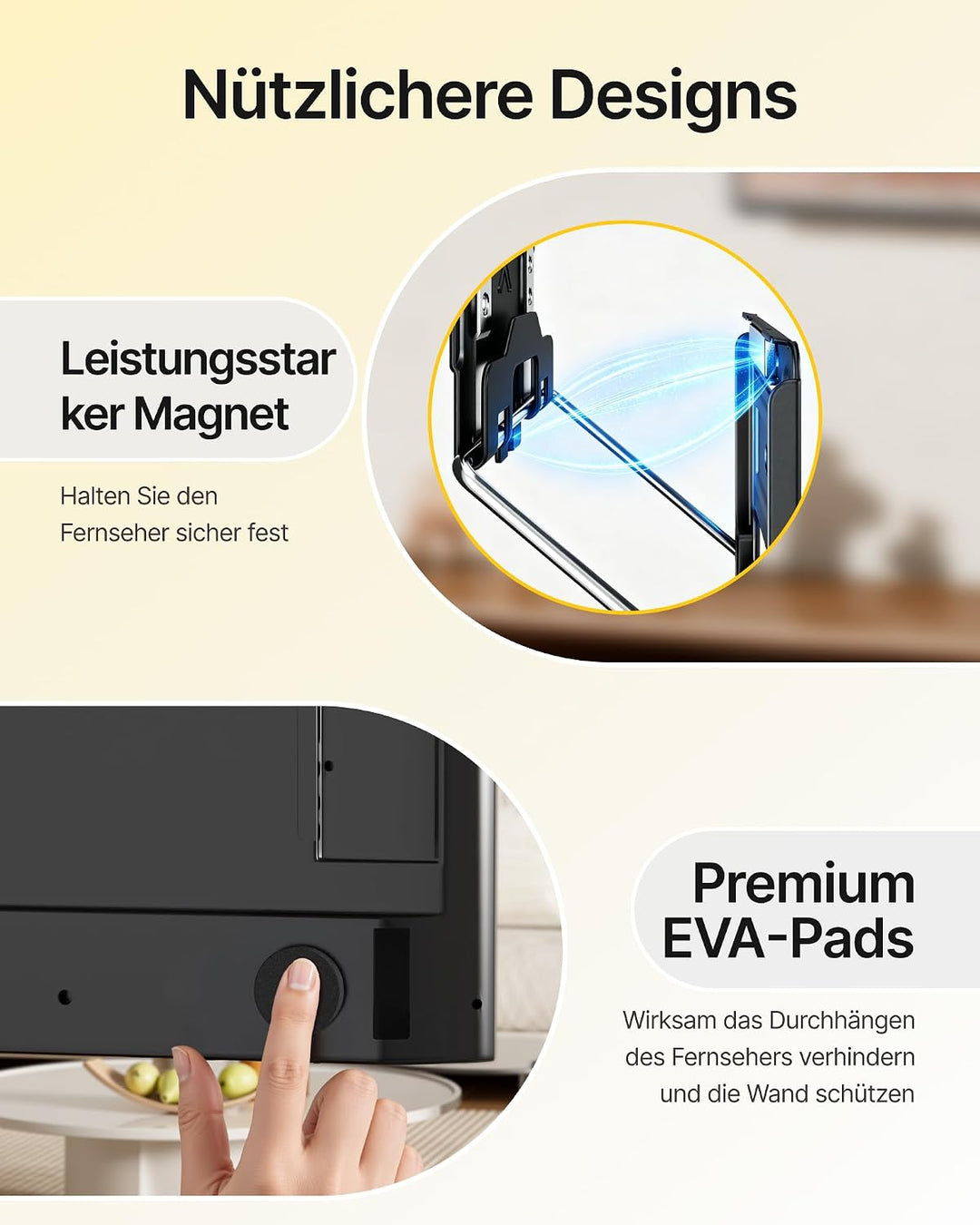 monTEK Ultra Slim TV Wandhalterung 37-86 Zoll bis 75kg, Max VESA 600x600mm