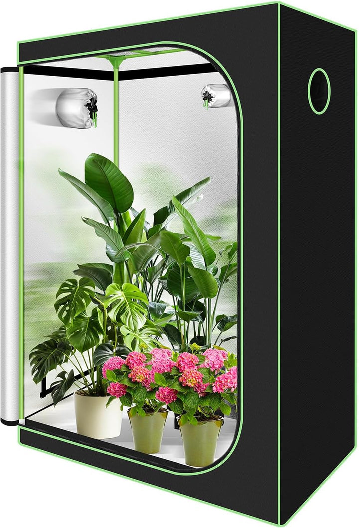 Ikodm Growzelt, 120x60x180 cm Growbox, 600D Oxford Grow Tent, Lichtdicht und Wasserdicht Growschrank