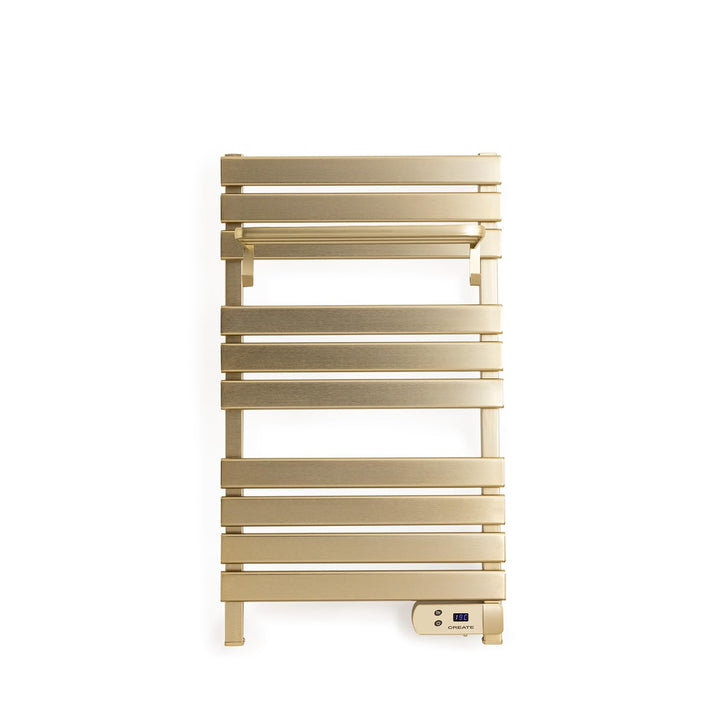 CREATE / WARM Towel 500W / Elektrischer Badheizkörper Gold mit Regal / 96,9x55x5cm / Für Boden oder