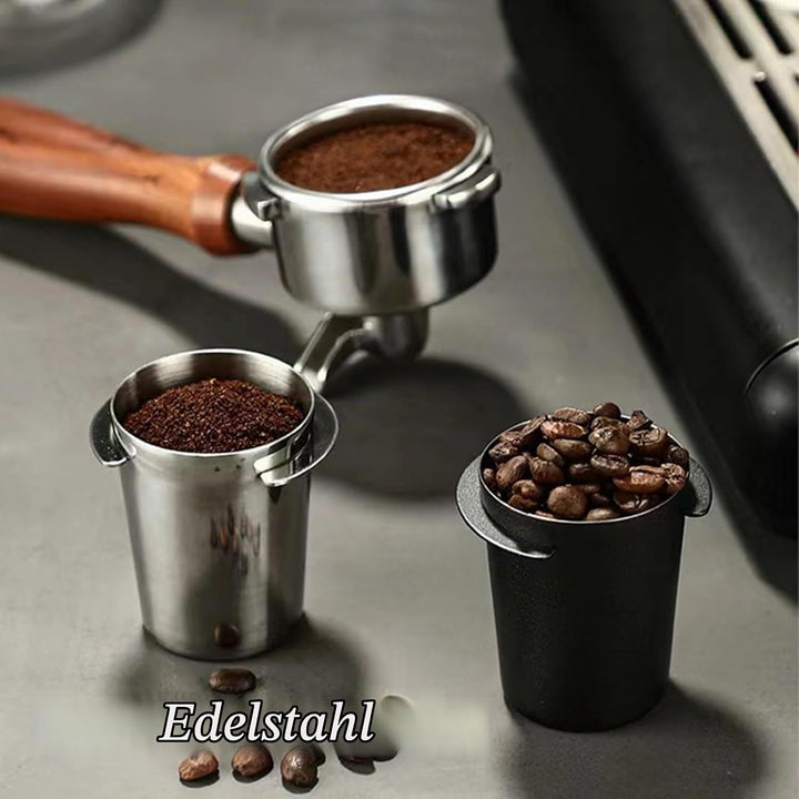 58mm Dosierbecher, Barista Zubehör Coffee Dosing Cup Edelstahl, Schwarz Siebträger Zubehör Kaffee Do